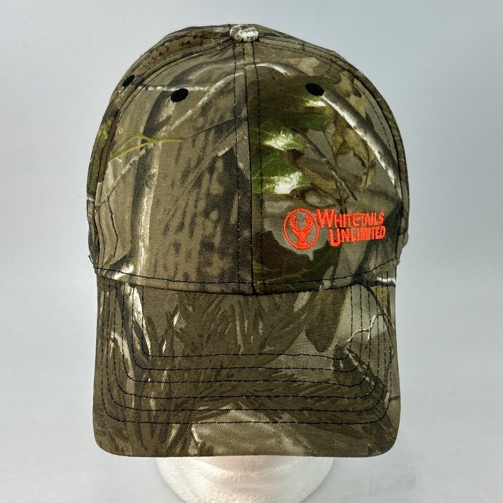 Whitetails Unlimited Camo Hat Cap Strap Back Deer Hunting Adjustable Embroidered